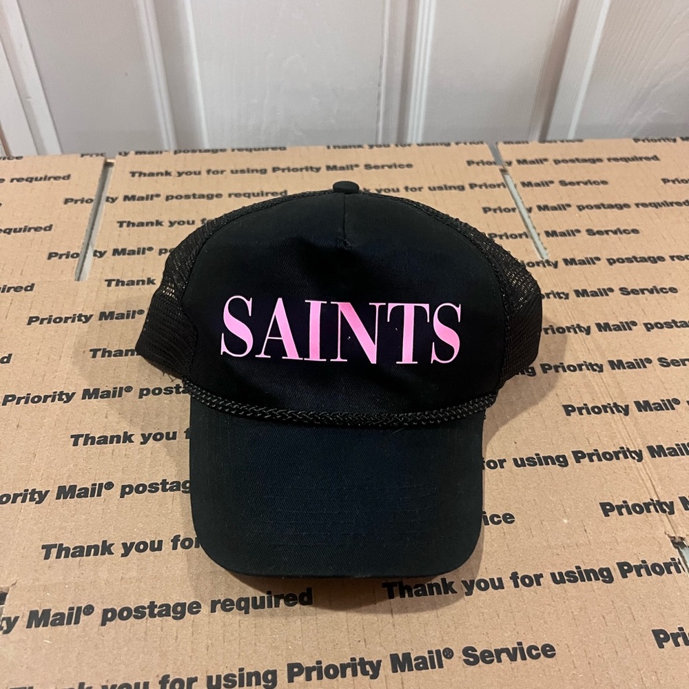 Saint Black Pink Graphic Trucker Hat Adjustable
